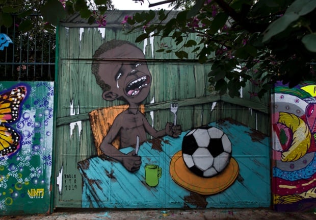 Street Art par Paulo Ito à Sao Paulo, photo Nelson Almeida/AFP